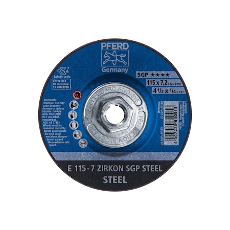Pferd Grinding Wheel, 4-1/2"x1/4 61560